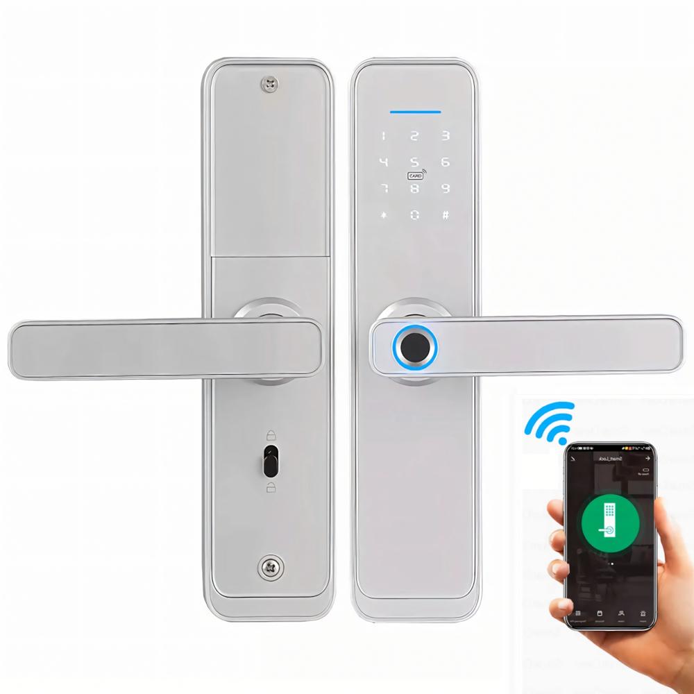 Cerradura Inteligente Smart Chapa Biometrica Digital Wifi Plata X9
