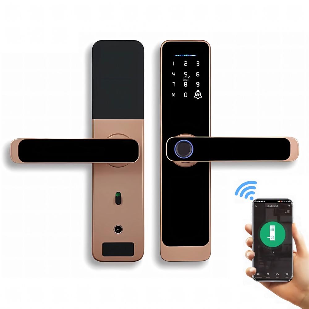 Cerradura Inteligente Smart Chapa Biométrica Digital Wifi Dorado A15