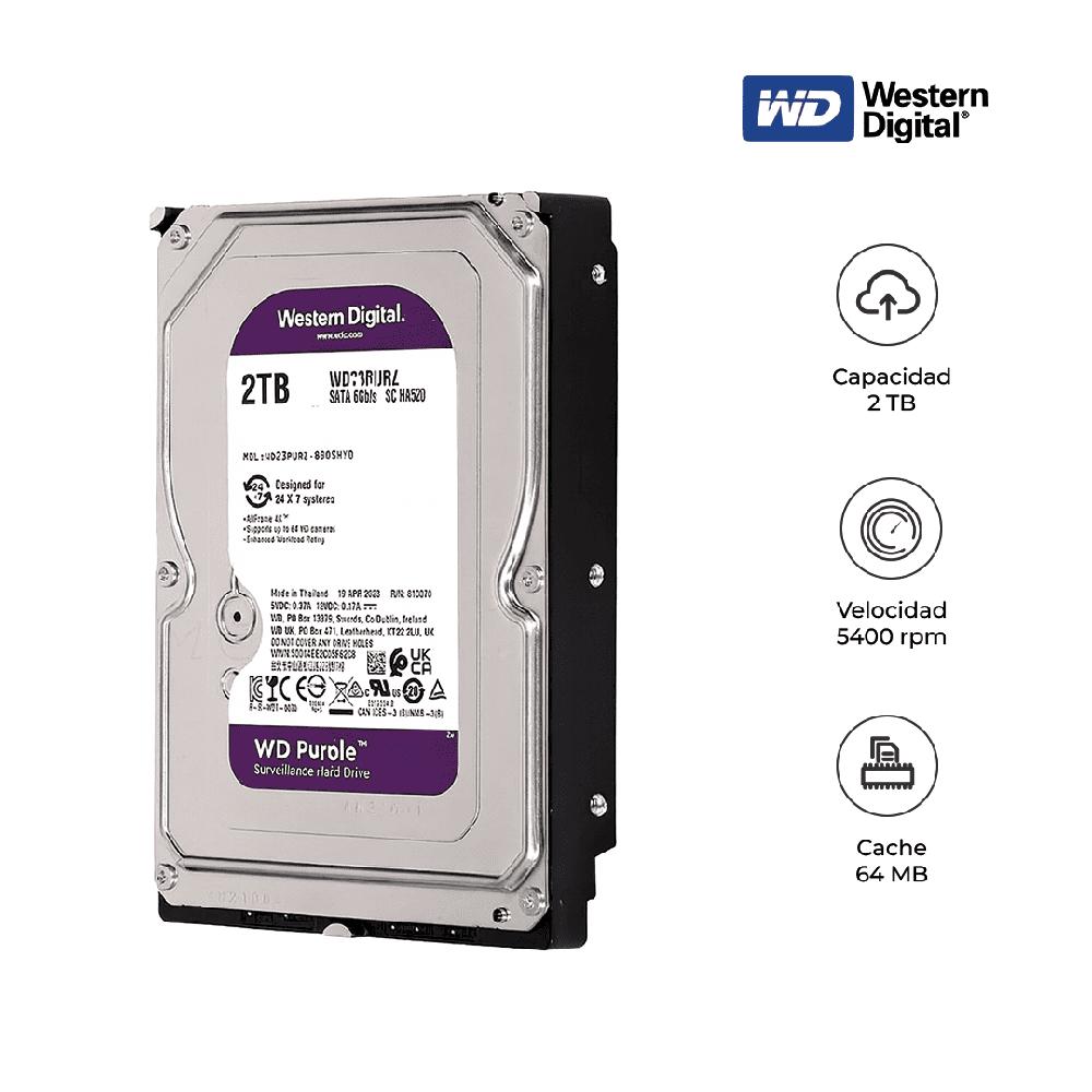 Disco Duro WD Purple 2TB 3.5 pulgadas SATA III 5400RPM Vigilancia
