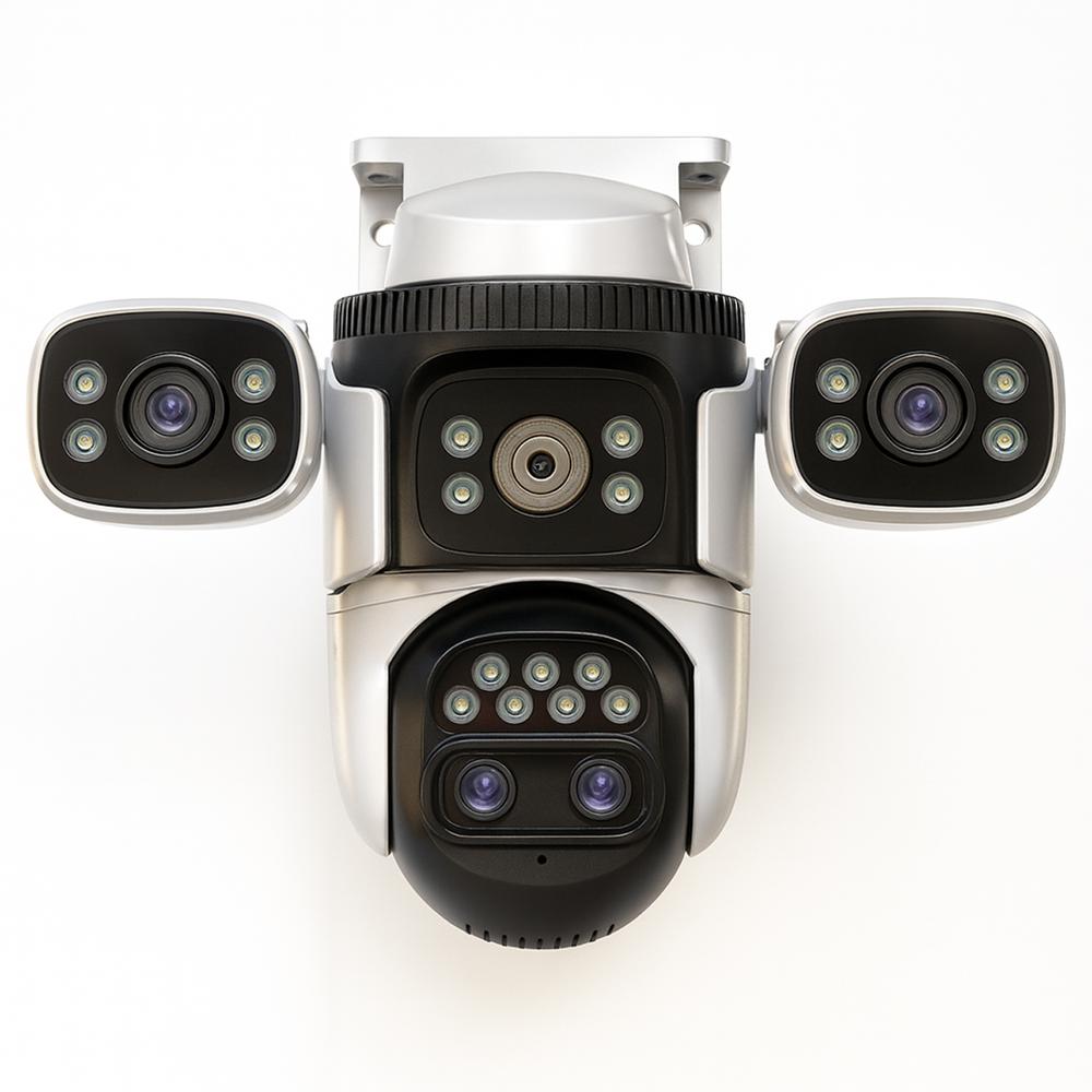 CÁMARA DE SEGURIDAD 3 LENTES ZOOM ÓPTICO 4K VISIÓN NOCTURNA GRABA PLACAS