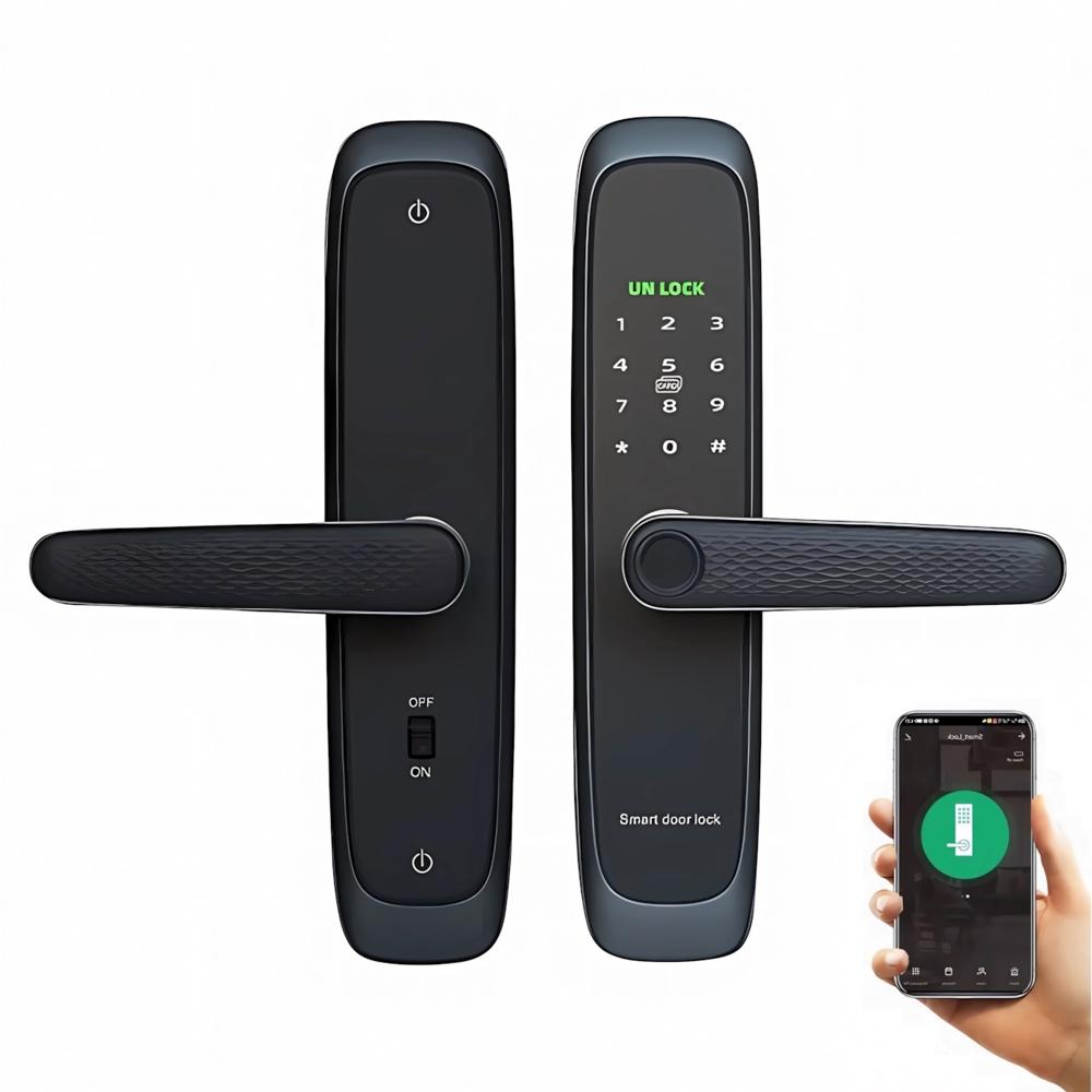 Cerradura Inteligente Smart Chapa Biométrica Bluetooth Negro X10