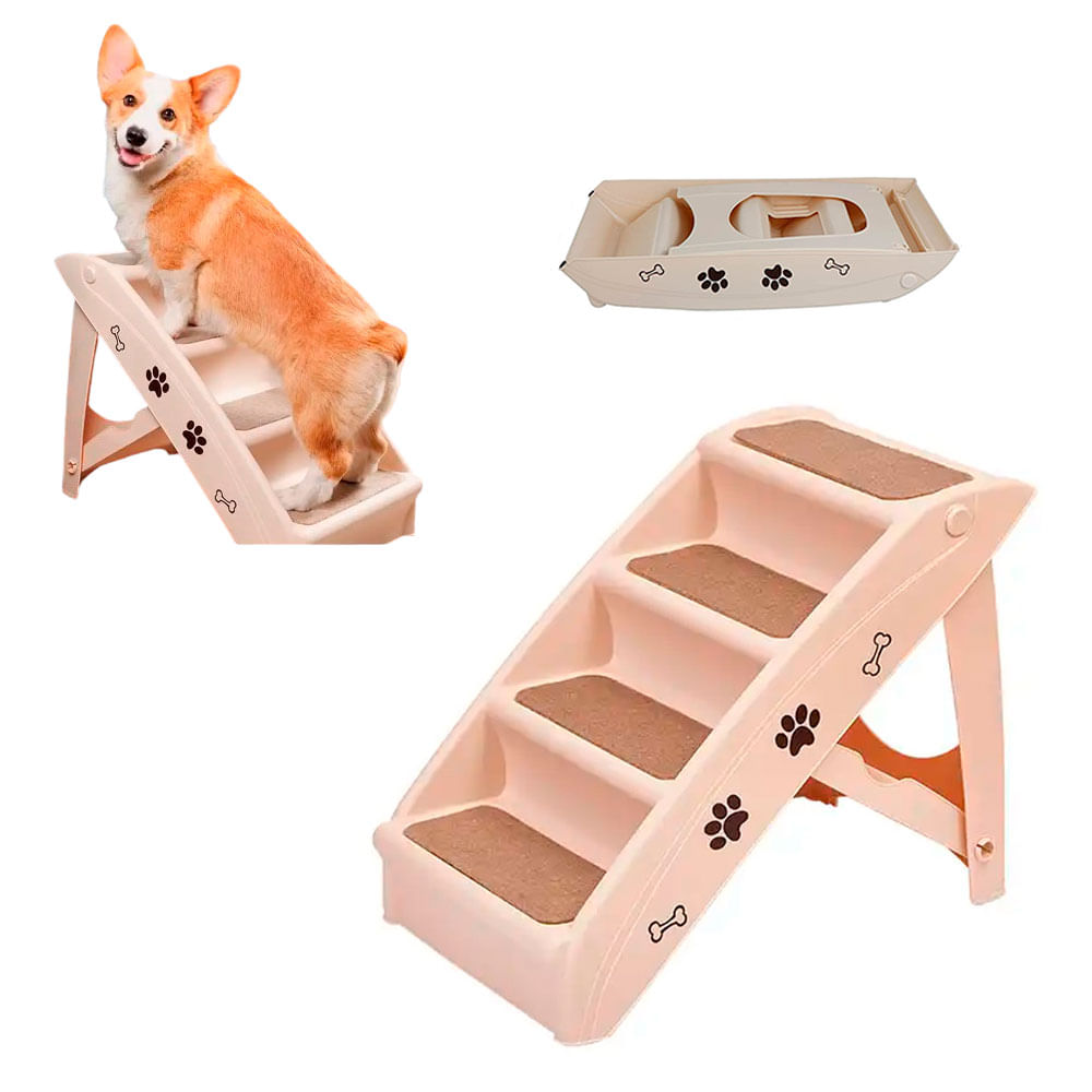Escalera Plegable 4 Escalones Para Mascotas Alta R