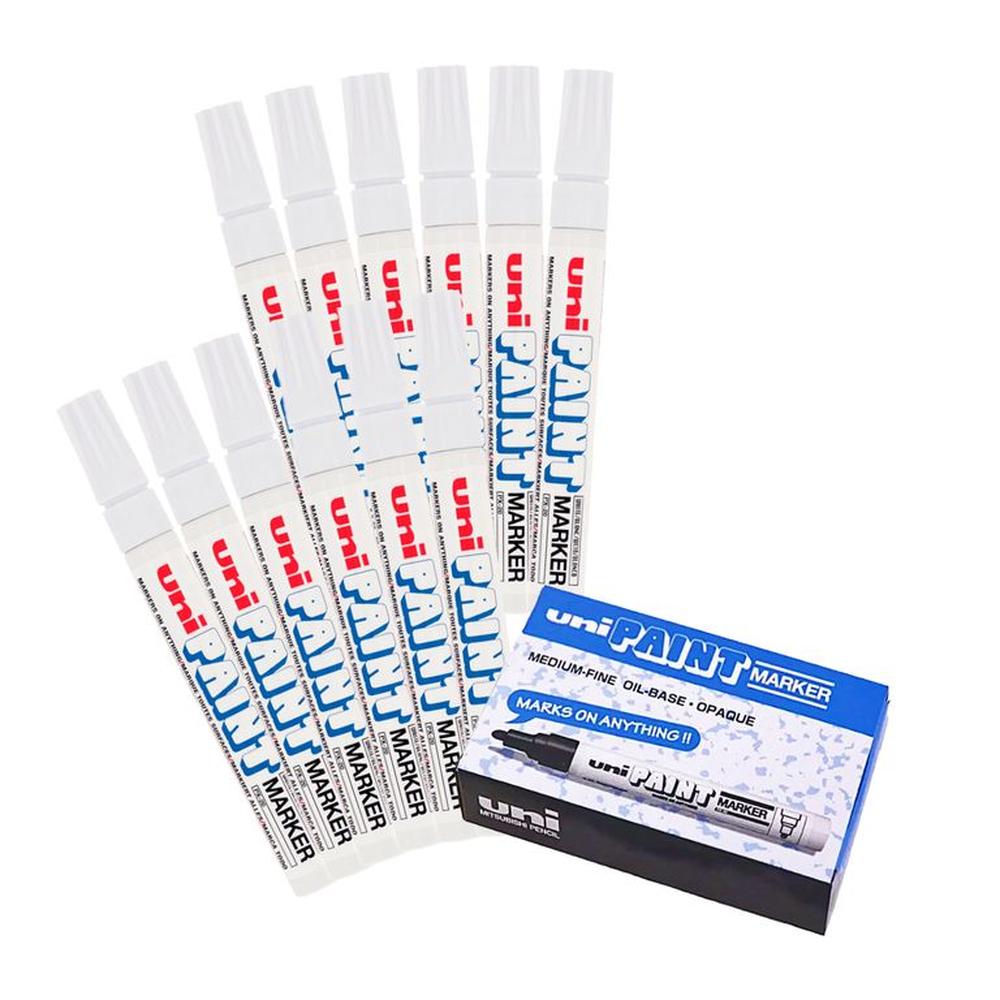 UNI PX-20 Marcador de pintura permanente Blanco Caja x 12