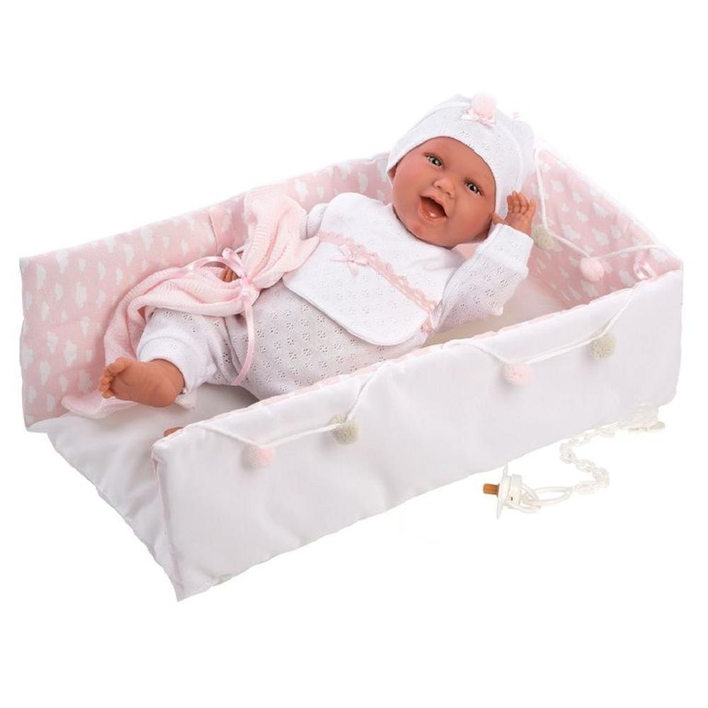 Muñeca Llorens Bebé Sonrisas Cambiador Rosa blanco y rosa Muñeca Llorens Bebé Sonrisas Cambiador Rosa blanco y rosa
