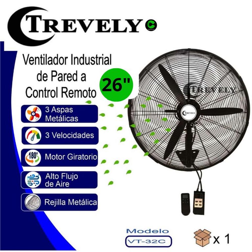 Ventilador Industrial de Pared TREVELY 26""  VT-27C Control Remoto