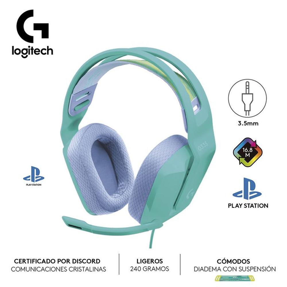 Audifono con microfono Gamer Logitech G335 Multiplataforma Mint