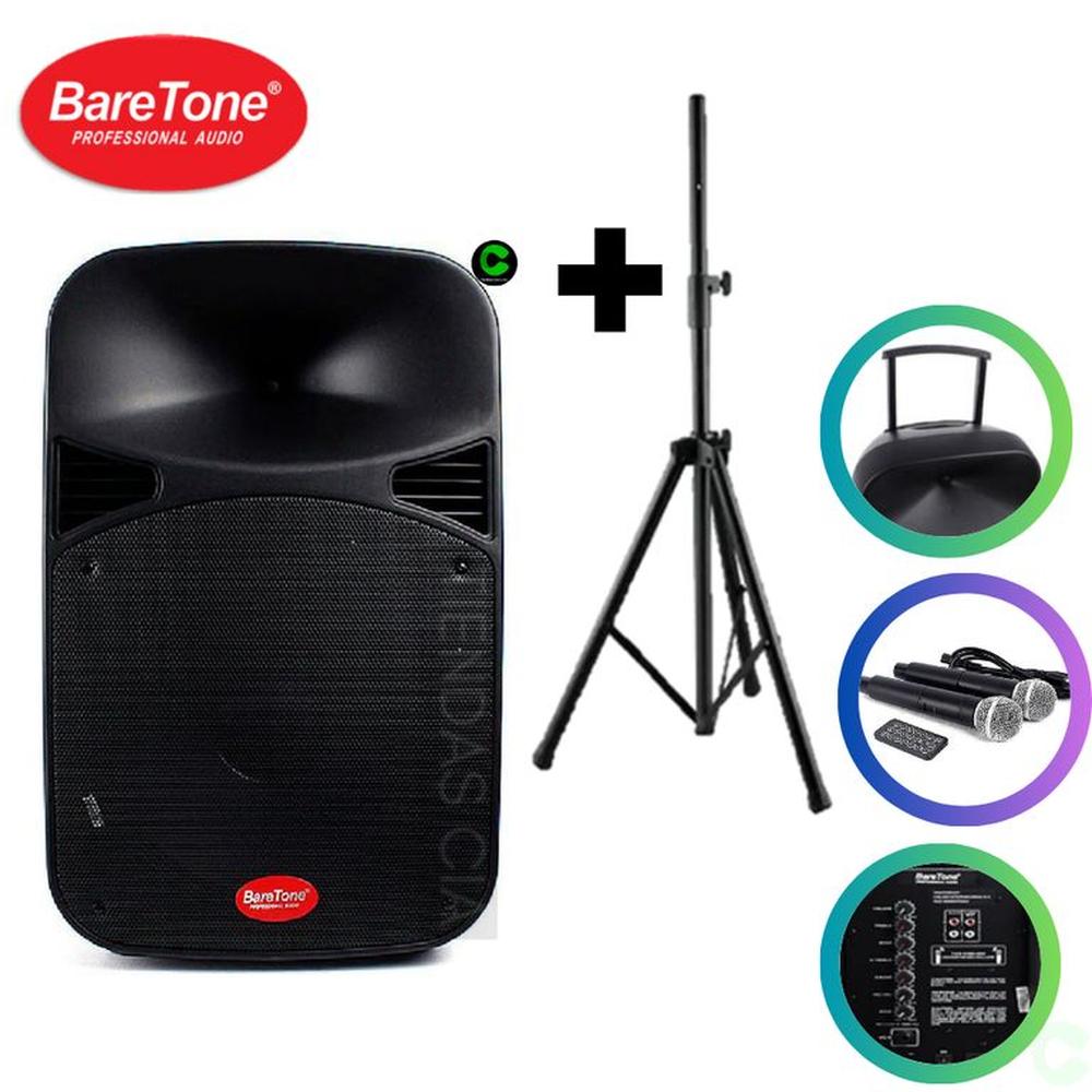 Combo Parlante BARETONE + 3 MICROFONOS+ TRIPODE 1.5
