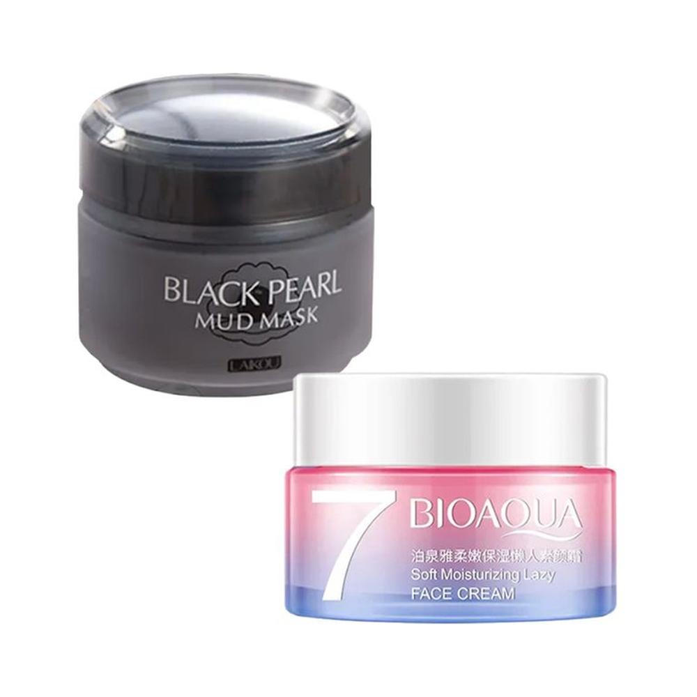 Crema Facial Aclaradora + Mascarilla De Barro Perlas Negras