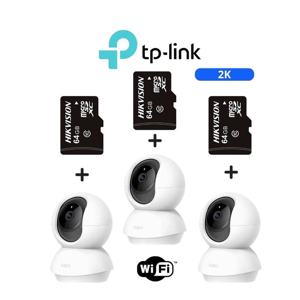 Kit de 3 Cámaras de seguridad Tapo C210 2K + Micro SD64GB - TpLink