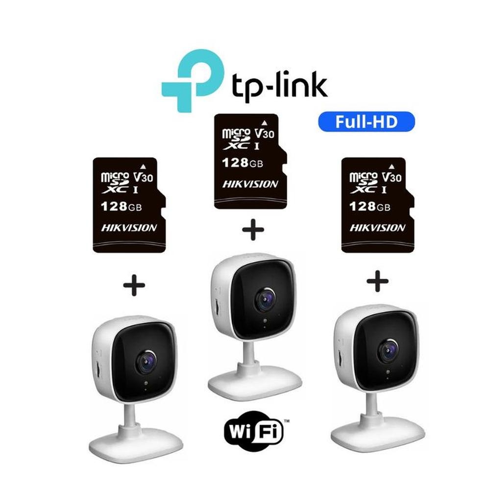 Pack de 3 und de càmara de seguridad TapoC100 con resoluciòn 2MP+ SD128GB TpLink