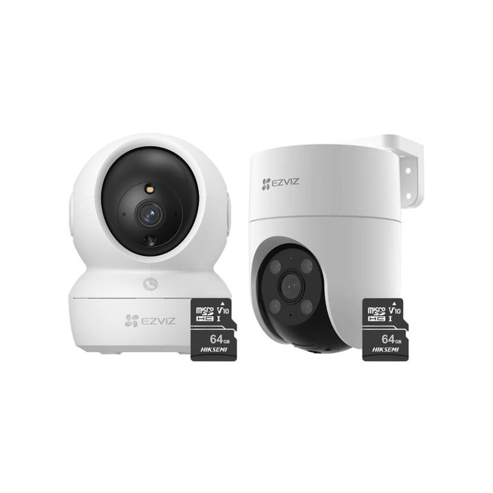 Kit de cámaras de seguridad inteligente H6C Full HD + H8C 2MP + 64SD - Ezviz