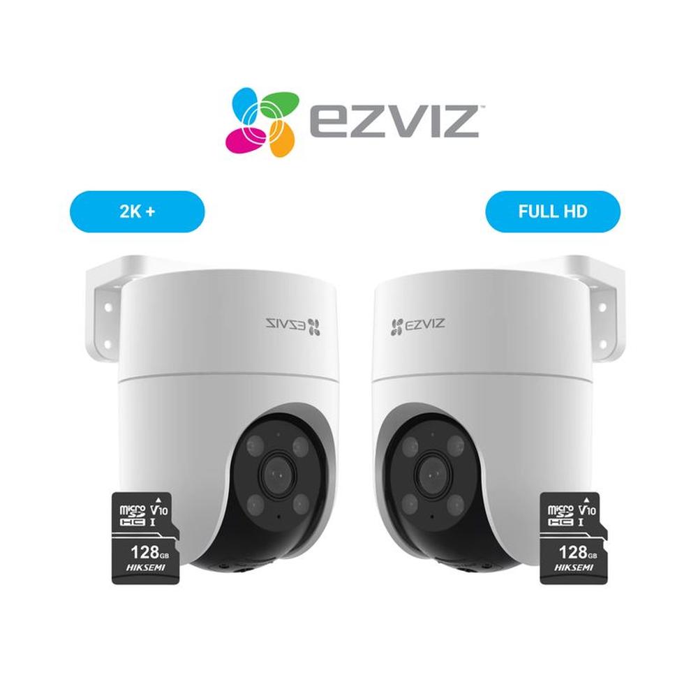 Cámara Inalámbrica WiFi PT H8C Full HD + H8C 2k 4MP + Micro SD 128 gb - Ezviz