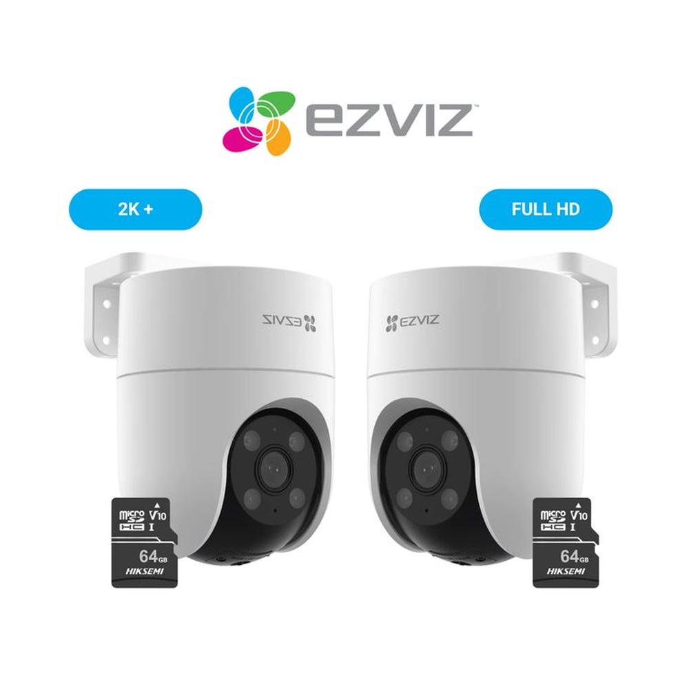 Cámara Inalámbrica WiFi PT H8C Full HD + H8C 2k 4MP + Micro SD 64 gb - Ezviz