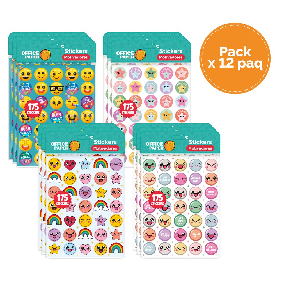 Pack Stickers Motivadores x12 Paquetes