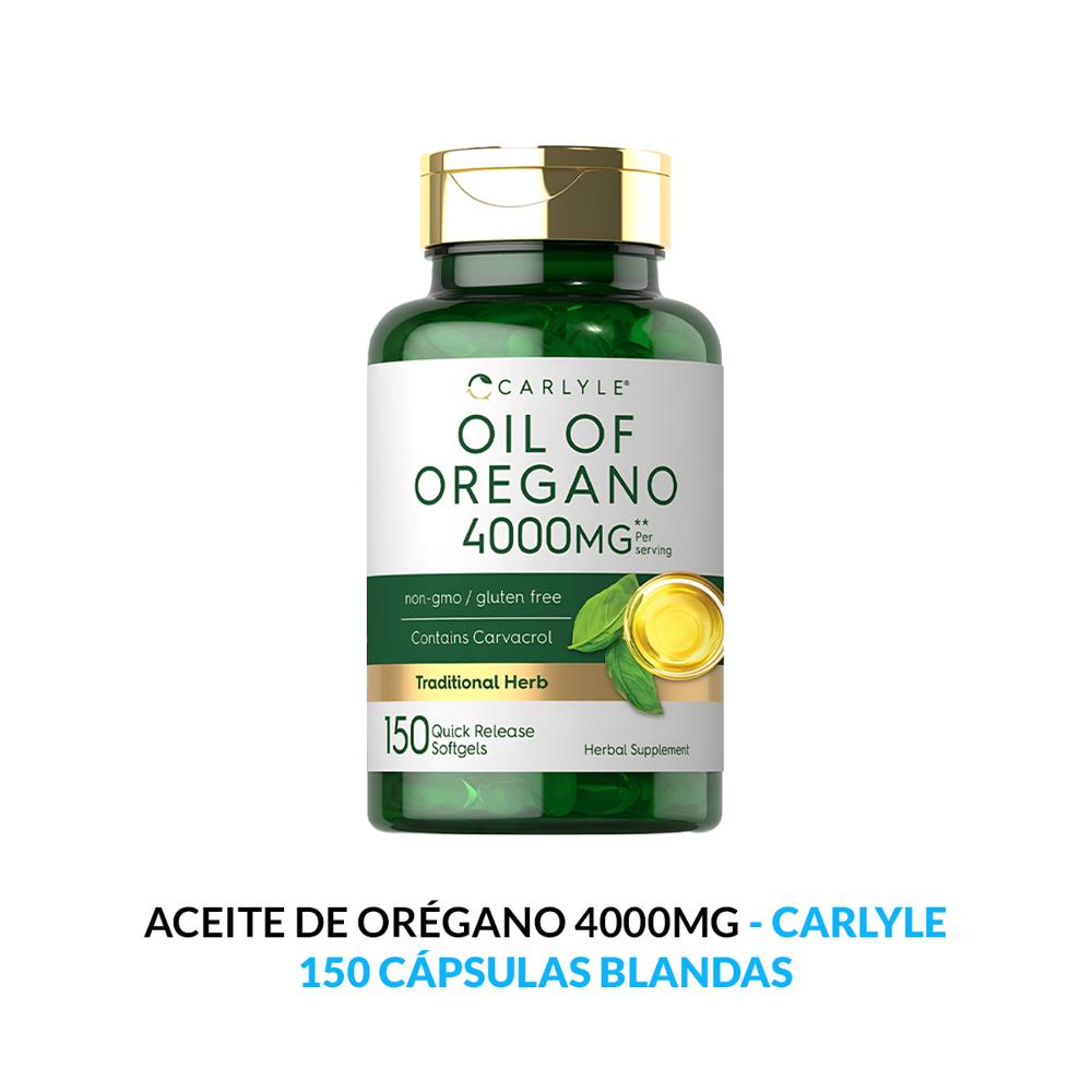 Aceite de orégano 4000 Mg - Carlye 150 cápsulas blandas
