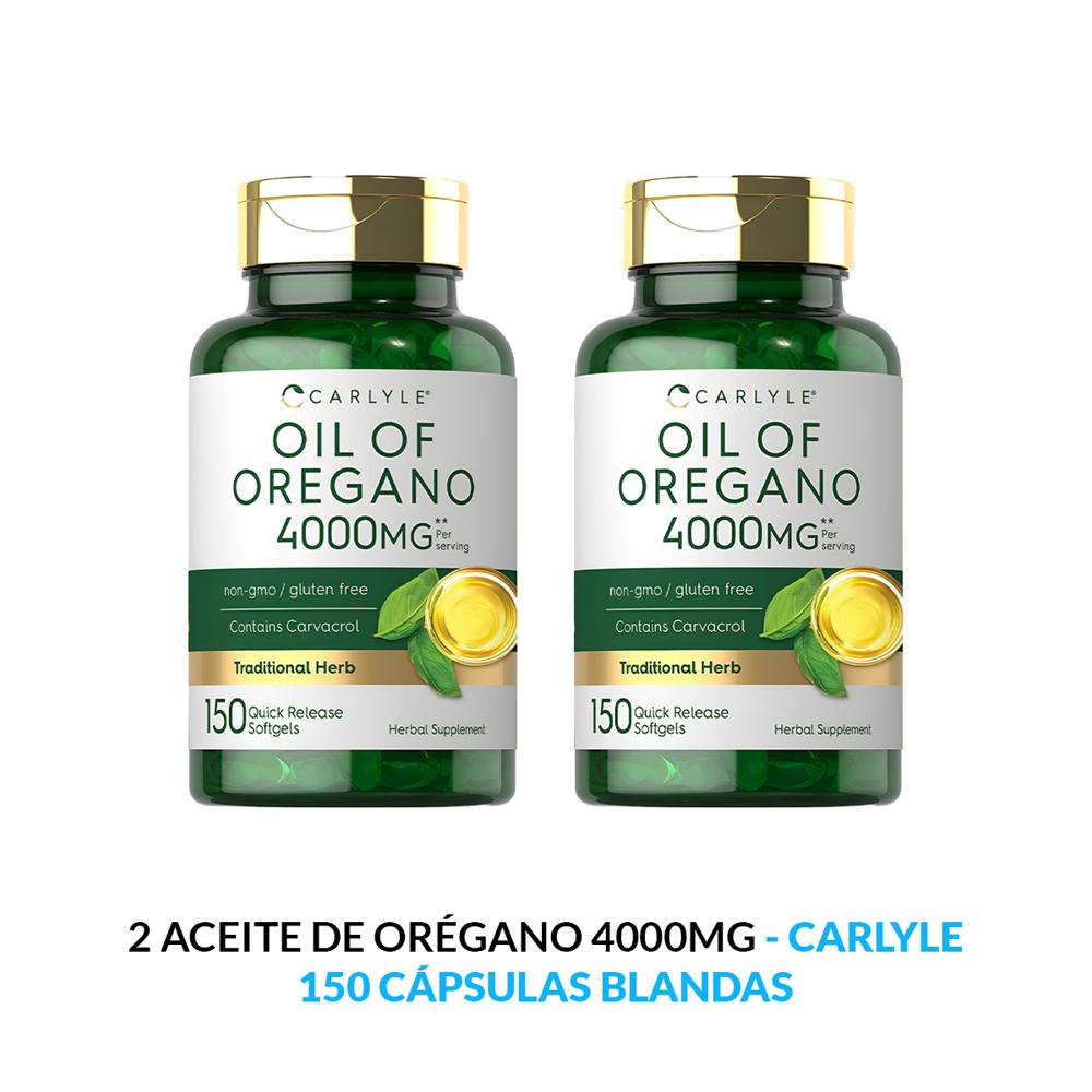 2 Aceite de orégano 4000 Mg - Carlye 150 cápsulas blandas
