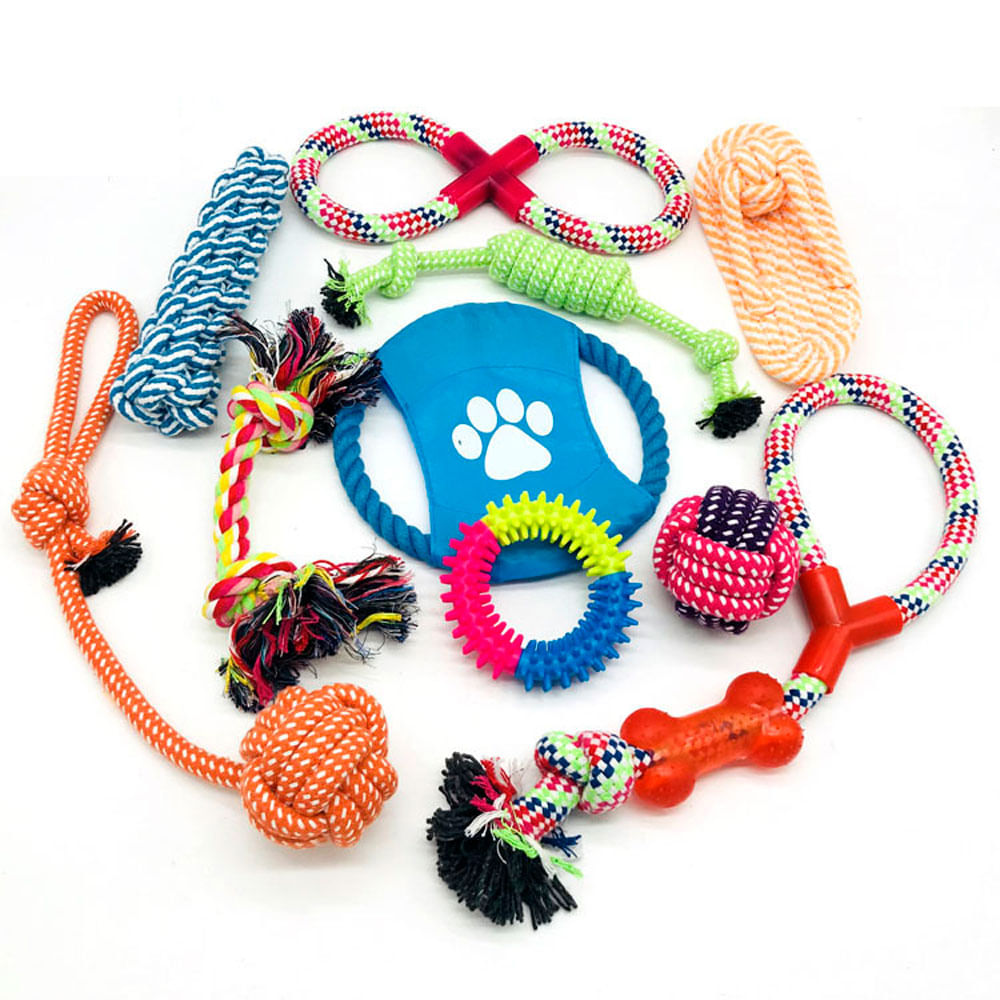 Pack De 10 Juguetes De Cuerda Resistentes Para Perros