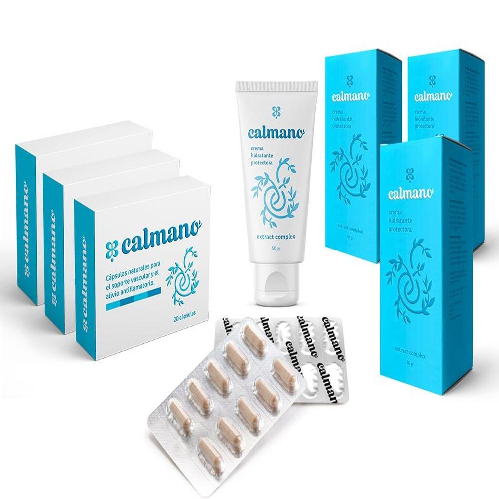 CALMANO capsulas pack x 3 + CALMANO crema pack x 3