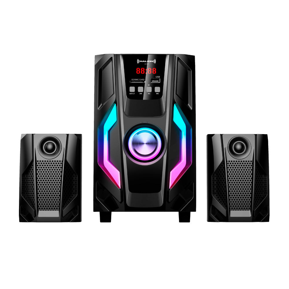 Parlante 2.1 Halion HA-K44 Bath Subwoofer 4"" USB, SD, BT, FM 80w