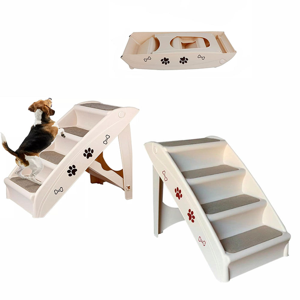 Escalera Plegable 4 Escalones Para Mascotas Alta R