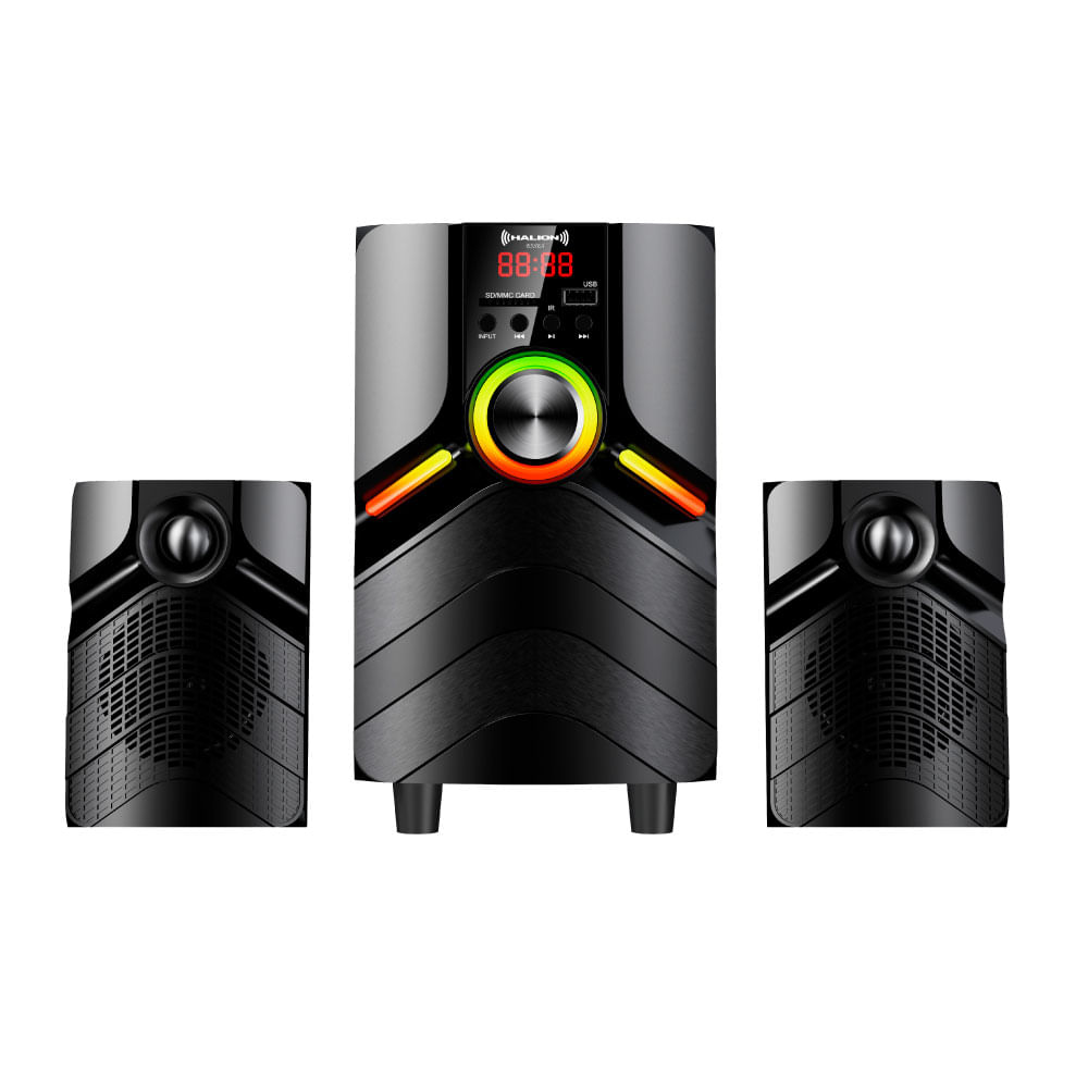 Parlante 2.1 Halion HA-K45 Essex Subwoofer 4"" USB, SD, BT, FM 80w