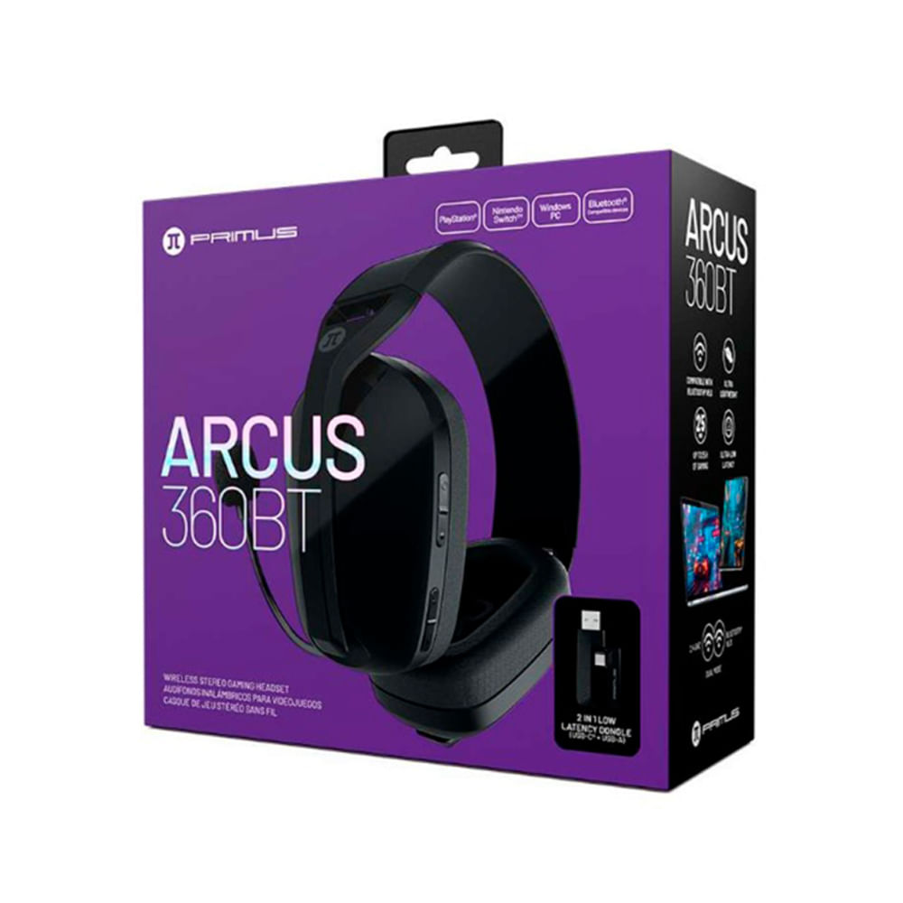 Auriculares Gaming Inalámbricos Primus PBH-360BK - Sonido Surround, Comodidad y Conectividad Avanza