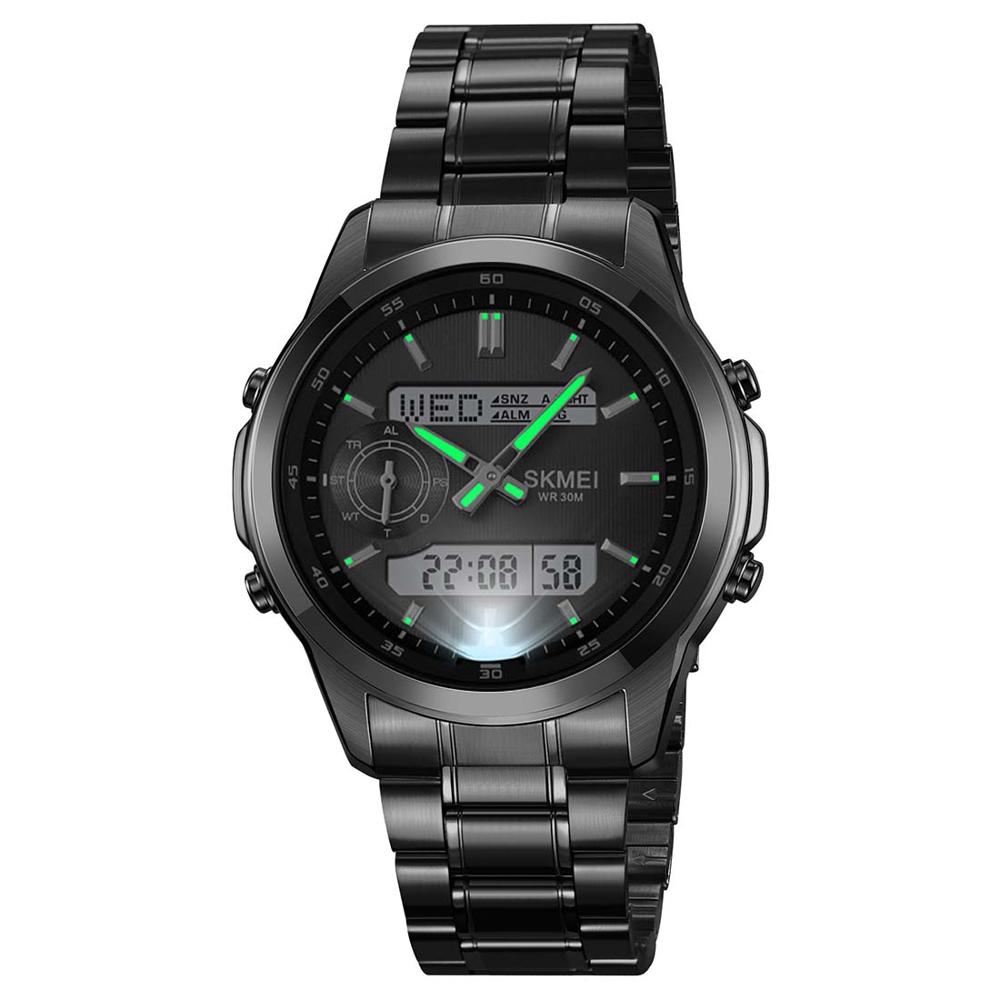 Reloj Hombre Skmei 2284 Dual Elegante Tiempo Mundial LED - Negro
