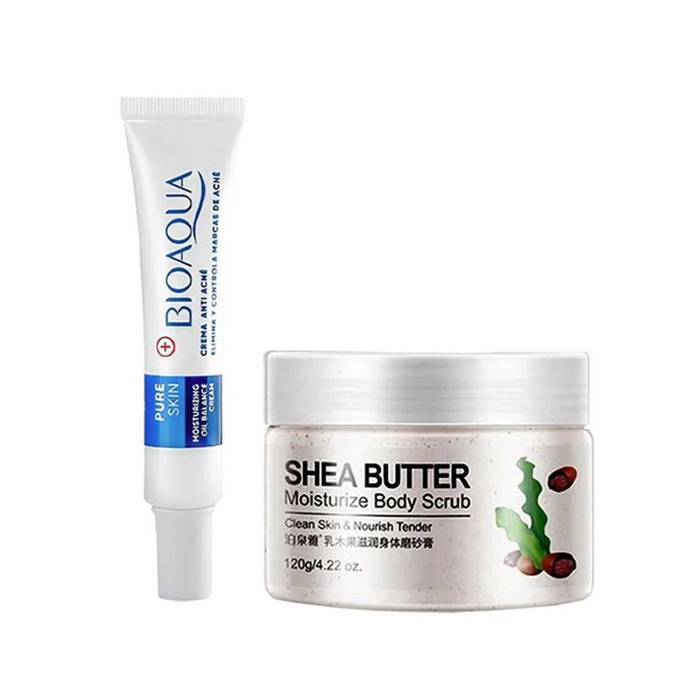 Crema Facial Eliminadora de Acné + Gel Exfoliante de Karité