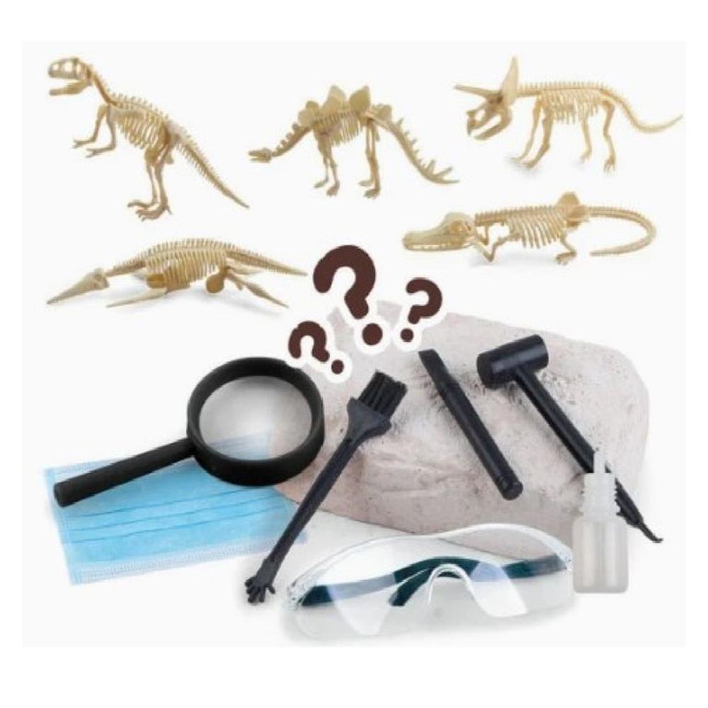 Super Kit de fósiles Excavación 2 Dinosaurios Exploración Multicolor