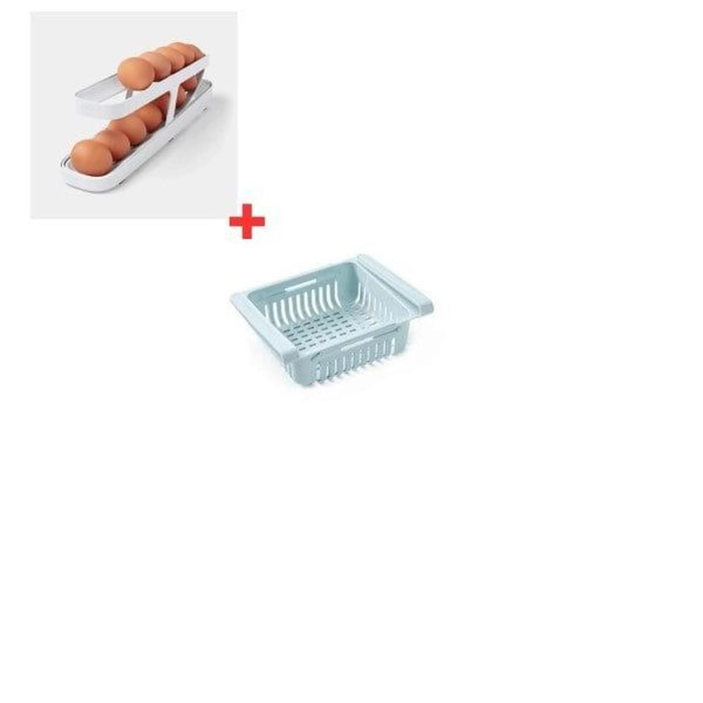 Dispensador de Huevos para Refrigeradora + Cesta Plegable