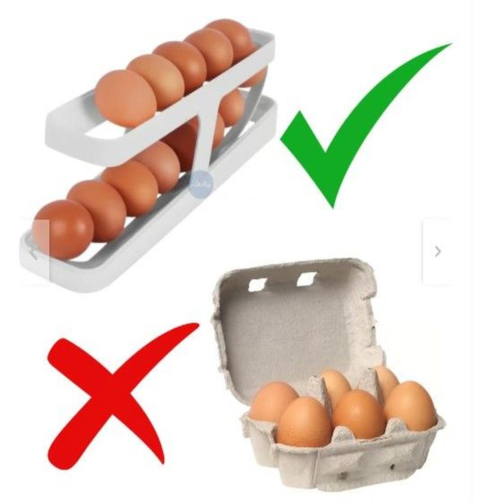 Estante Organizador Huevos Dispensador Rodante 2 Pisos /Automatico