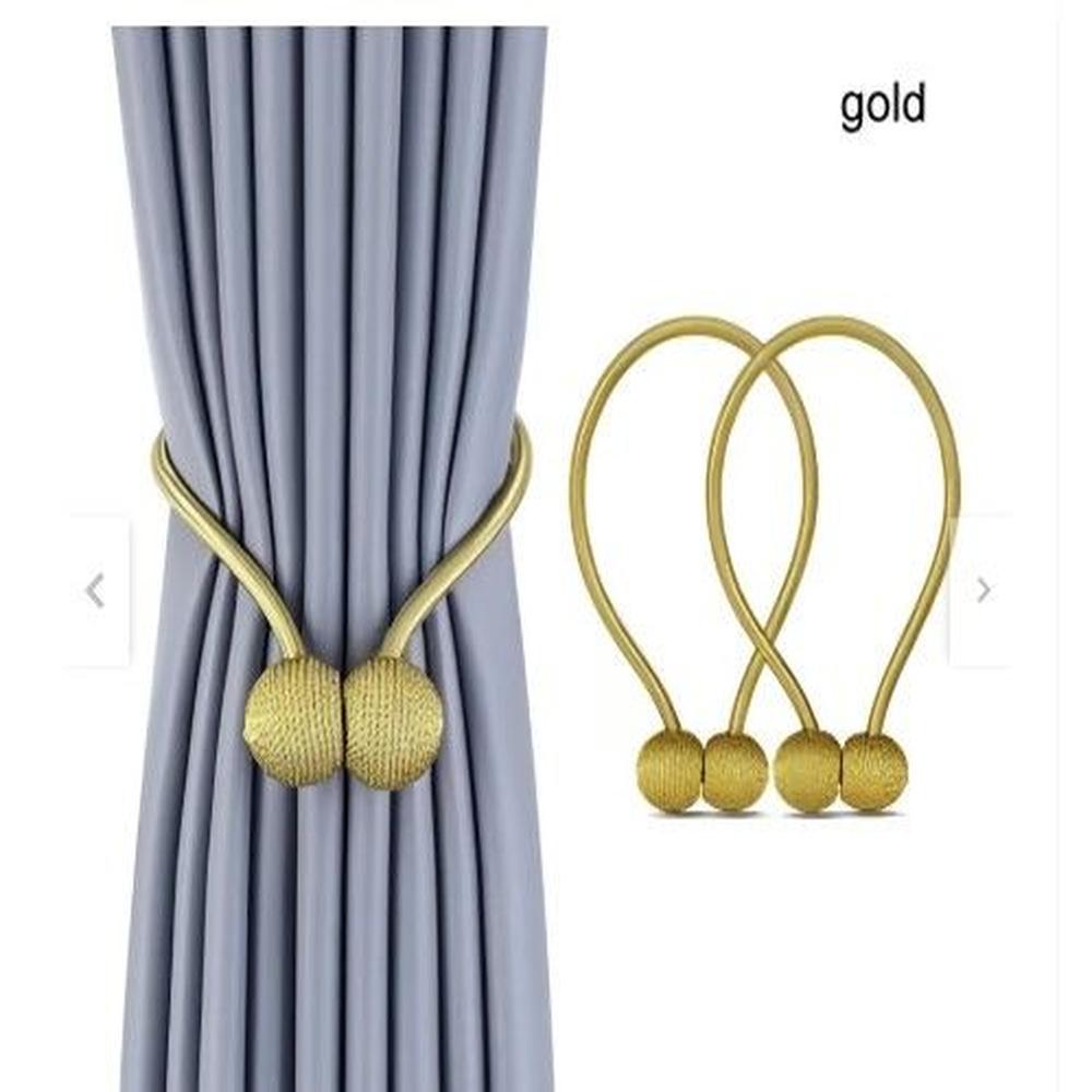 Pack De Sujetadores De Cortina Broche Magnético Dorado