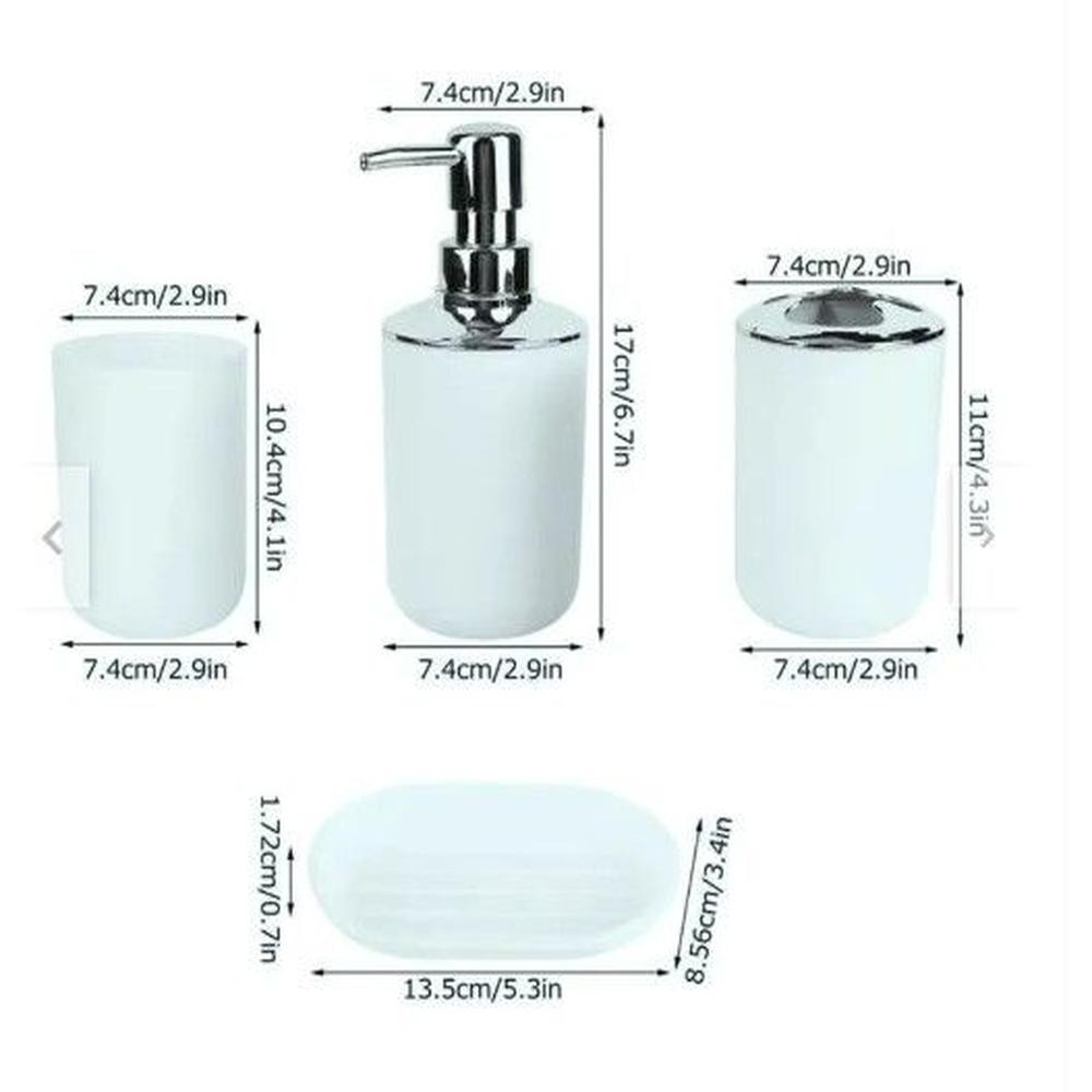 Set Juego Accesorios Baño Jabonera Cepillos Dispensador Jabon