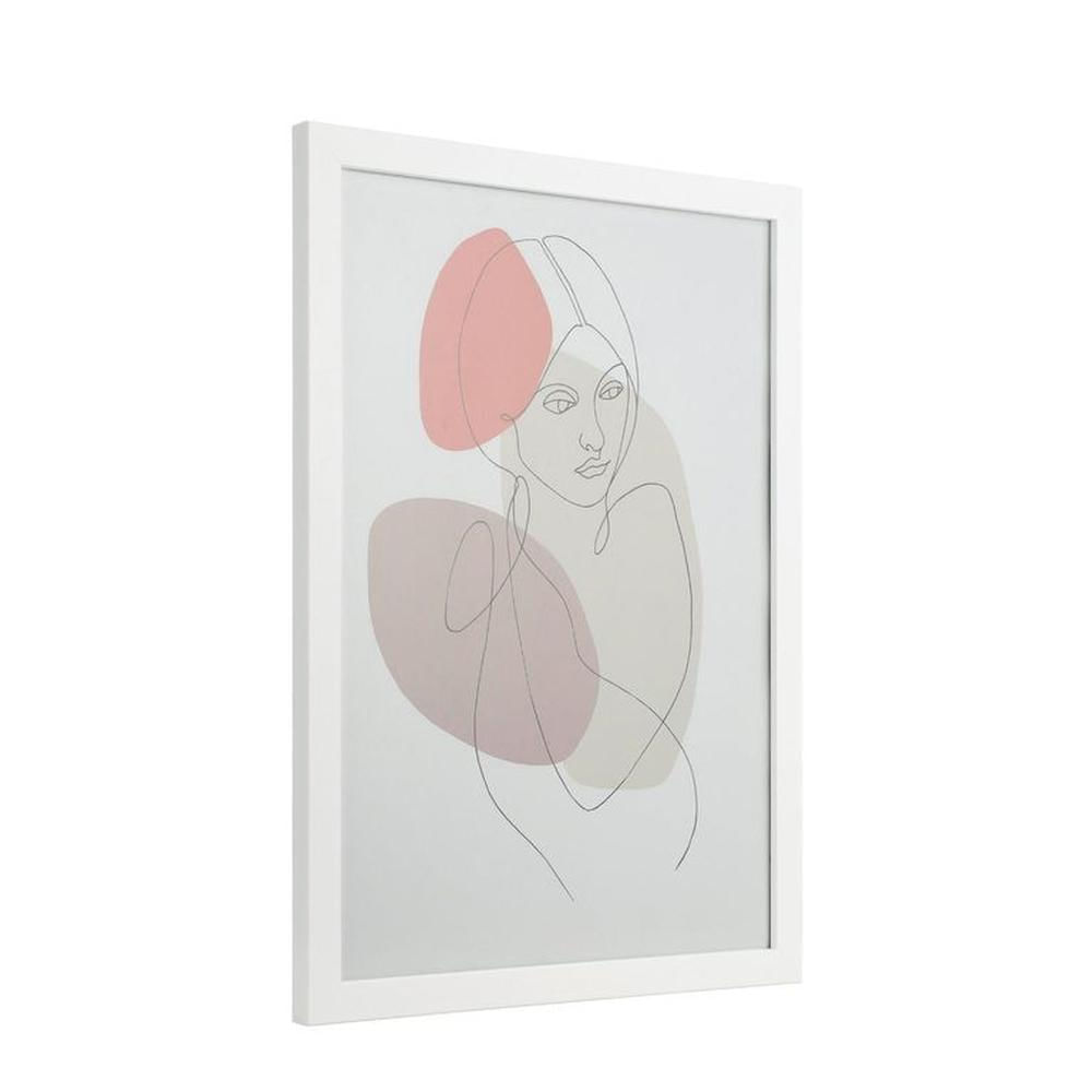 Cuadro Roberval Blanco Y Rosa