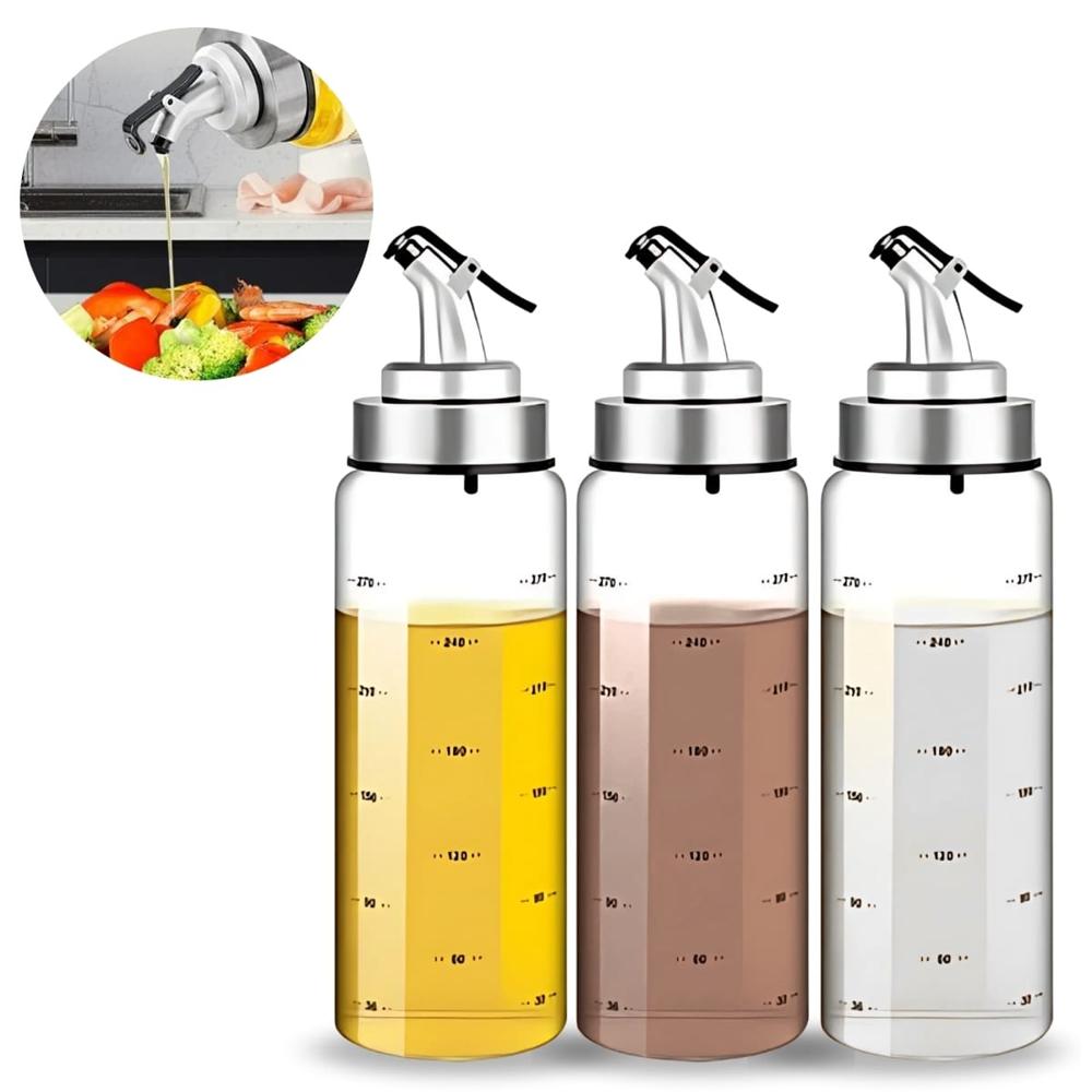 Set de 3 Recipiente Dispensador de Aceite o Vinagre 300 Ml 4803M01