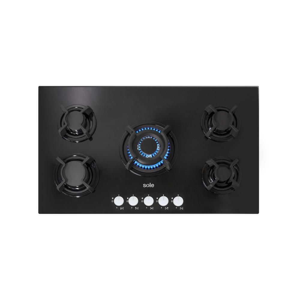 Encimera de Vidrio Templado Sole 86 Cm 5 Hornillas 3120SOLCO033