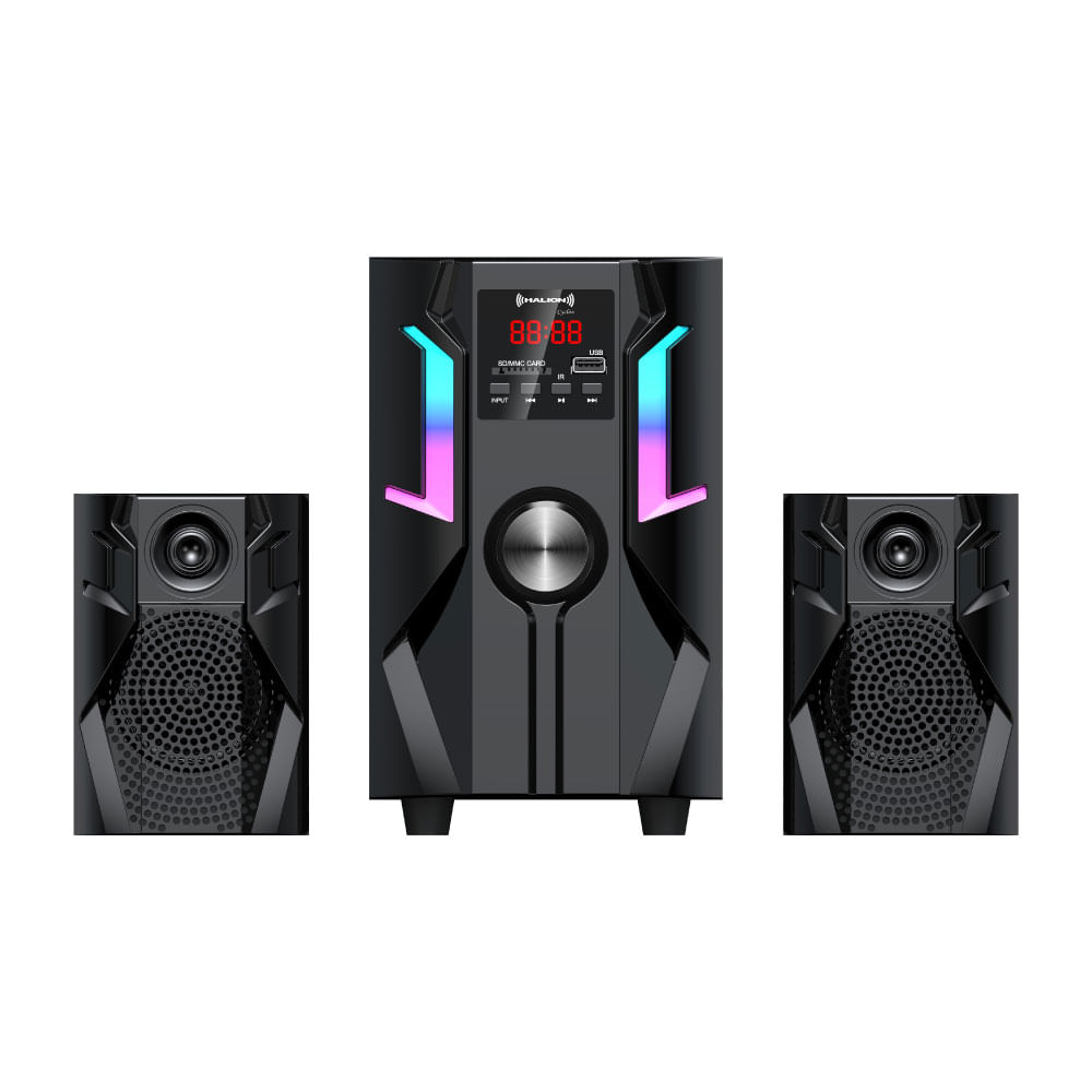 Parlante 2.1 Halion HA-K41 Cyclon Subwoofer 4"" USB, SD, BT, FM 80w