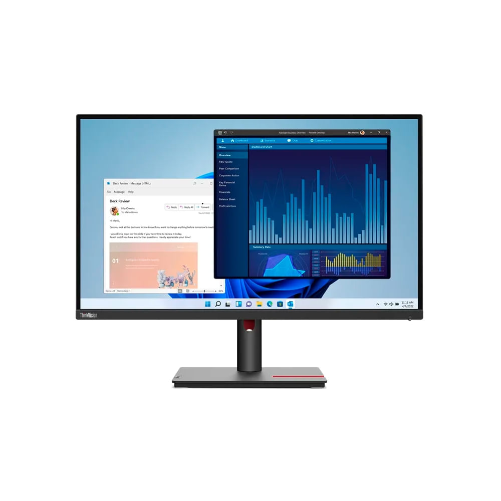 Monitor Lenovo ThinkVision T22i-30 de 21.5"" Full HD IPS, HDMI/DP/VGA, color negro raven