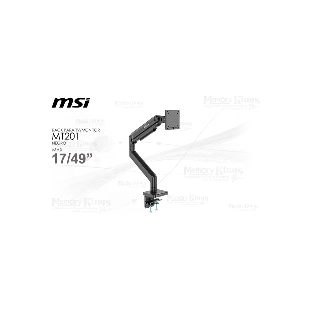 Soporte de monitor MSI MAG MT201 para pantallas de 17 a 49 pulgadas, ajustable y resistente