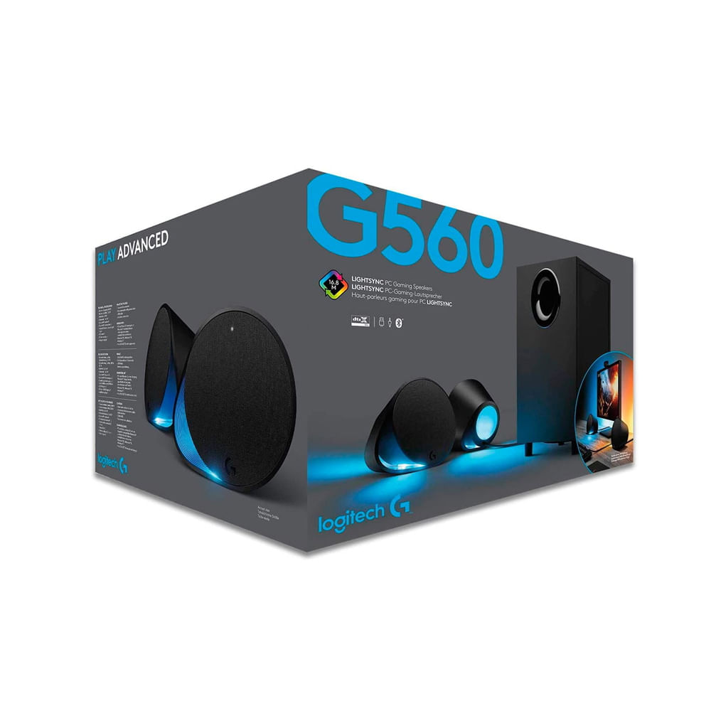 Logitech G560 RGB Parlante 2.1 Gaming 120W - Audio Inmersivo Bluetooth para Jugadores