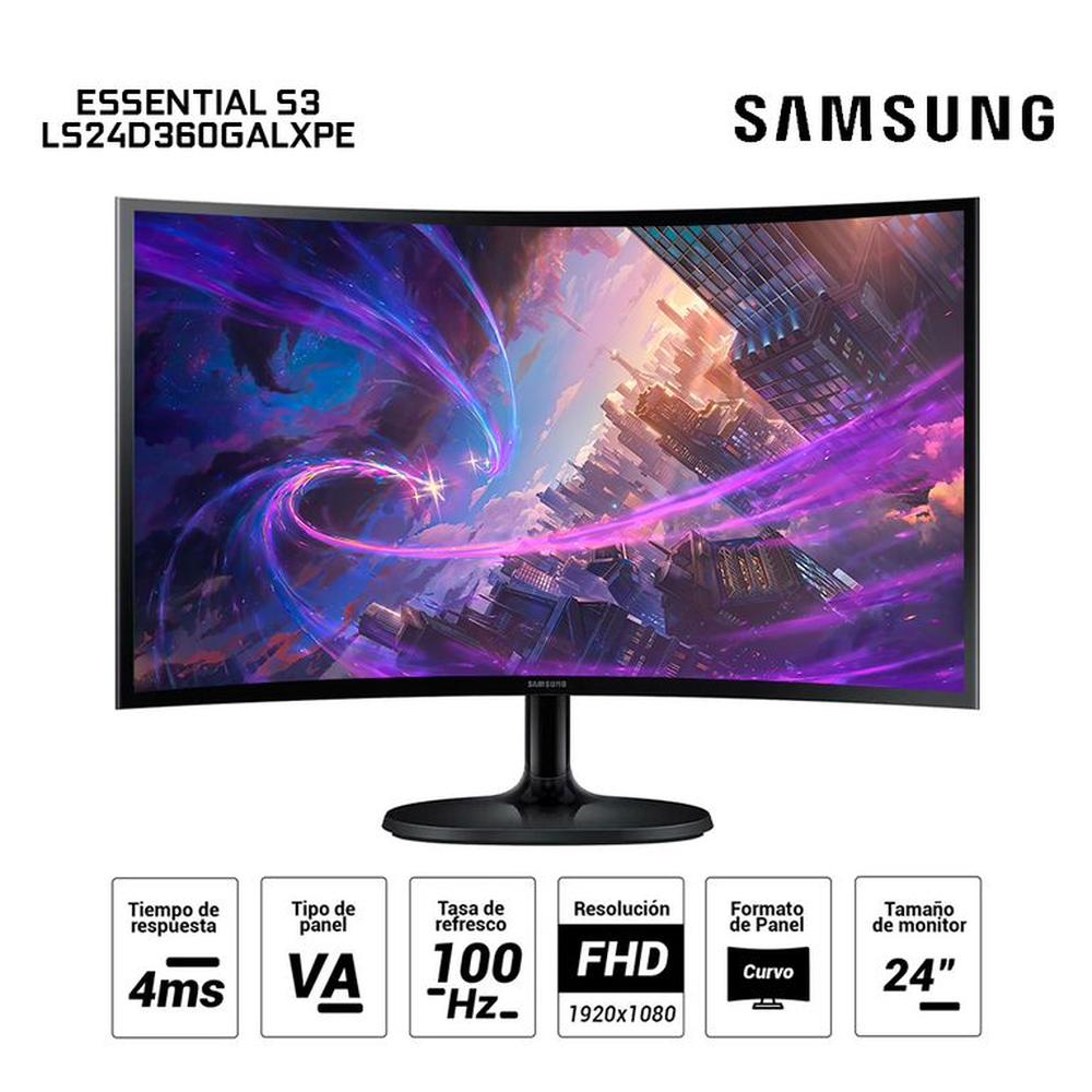 Monitor Samsung LS24D360GALXPE 24 Pulgadas Curvo FHD VA HDMI VGA