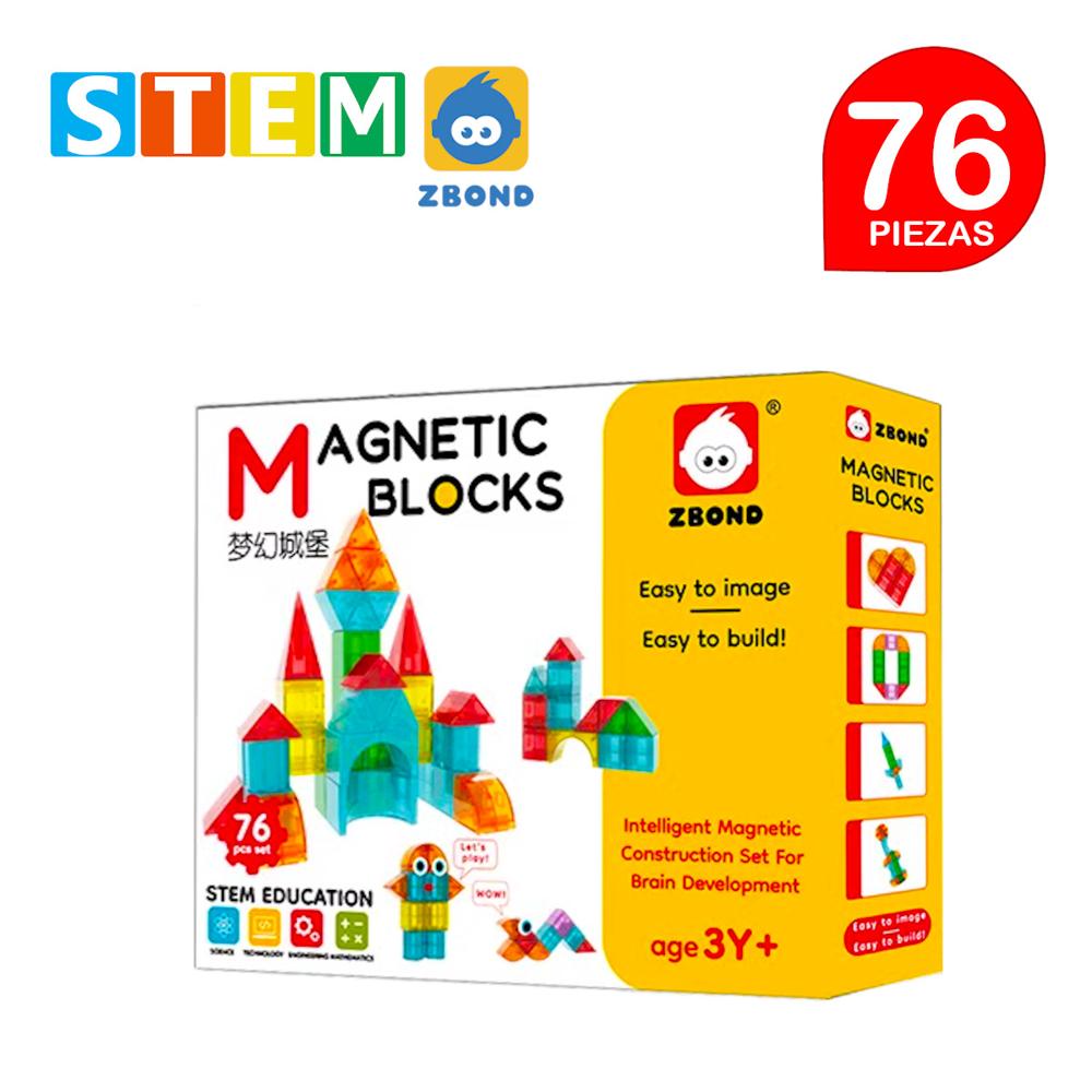 Bloques Magnéticos 3D Didácticos STEM ZBOND Caja 76 Piezas