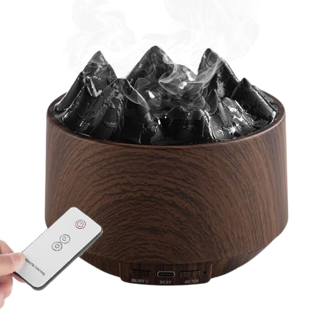 Humidificador Flame Mountain con Luces RGB Marrón Oscuro 65OS09
