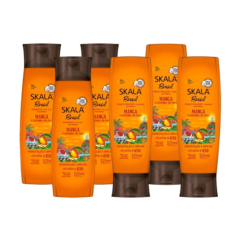 Skala Mango Y Castaña Shampoo 325Ml + Acondicionador 325Ml 3 Unid