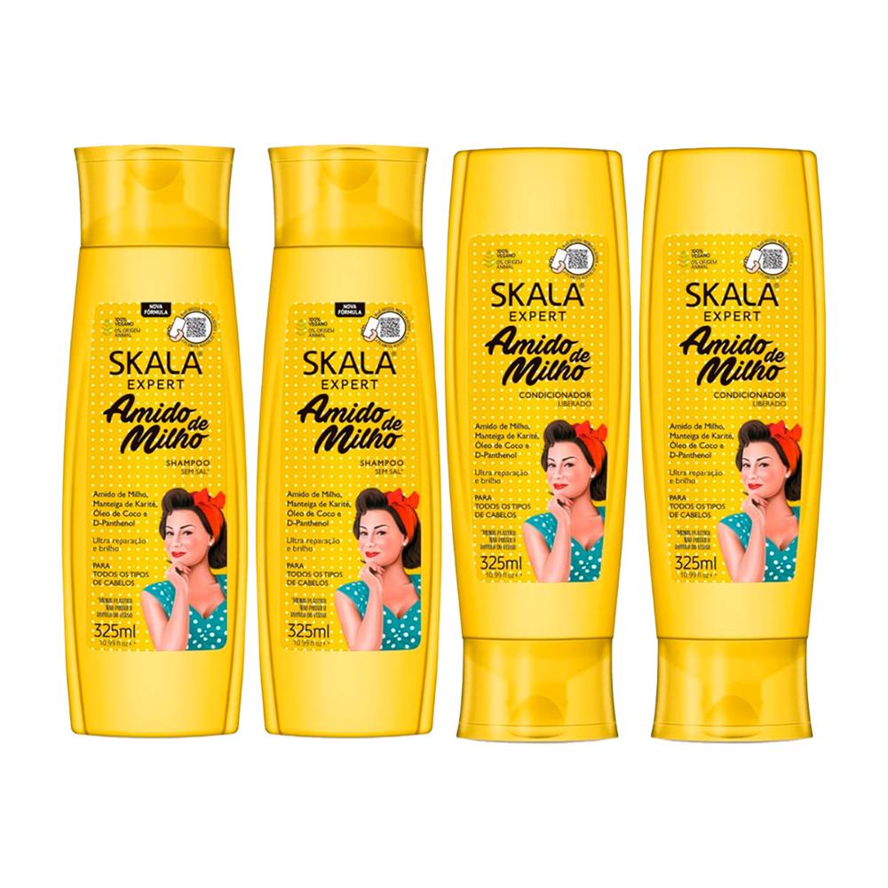 Shampoo 325Ml + Acondicionador Amido De Milho X 325Ml - Skala 2 Pack