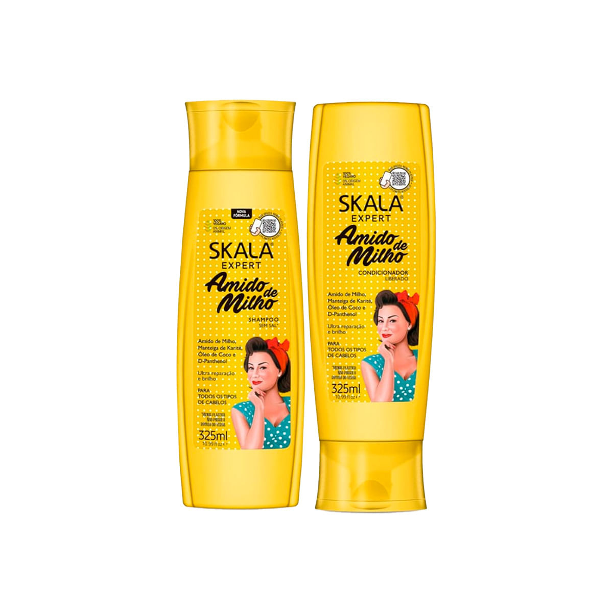 Shampoo 325Ml + Acondicionador Amido De Milho X 325Ml - Skala