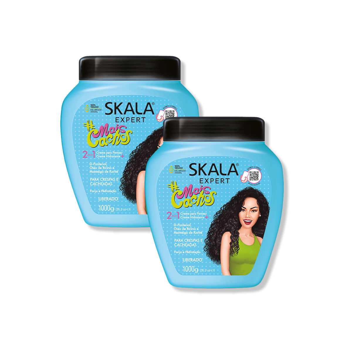 Crema De Tratamiento Capilar #Más Rizos 1000G - Skala 2 Unid