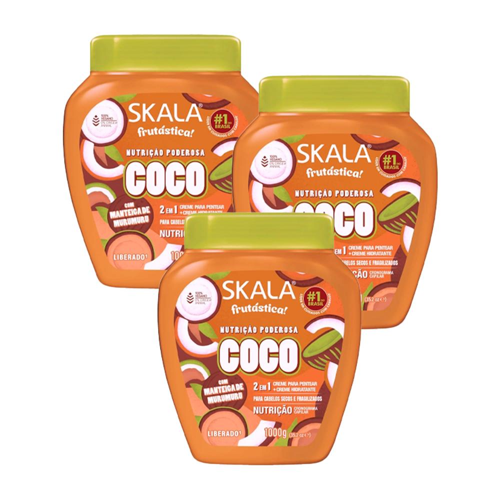 Crema De Tratamiento De Coco 2 En 1 1000G - Skala 3 Unid