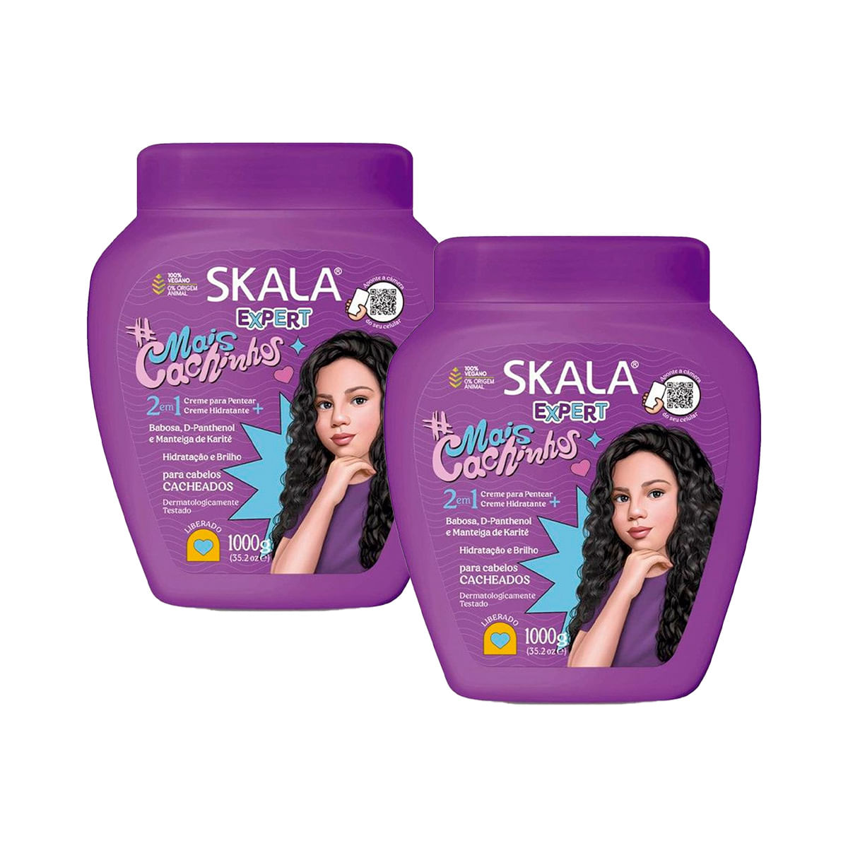 Crema Tratamiento Capilar Mais Cachinhos Skala 1000G 2 Unid