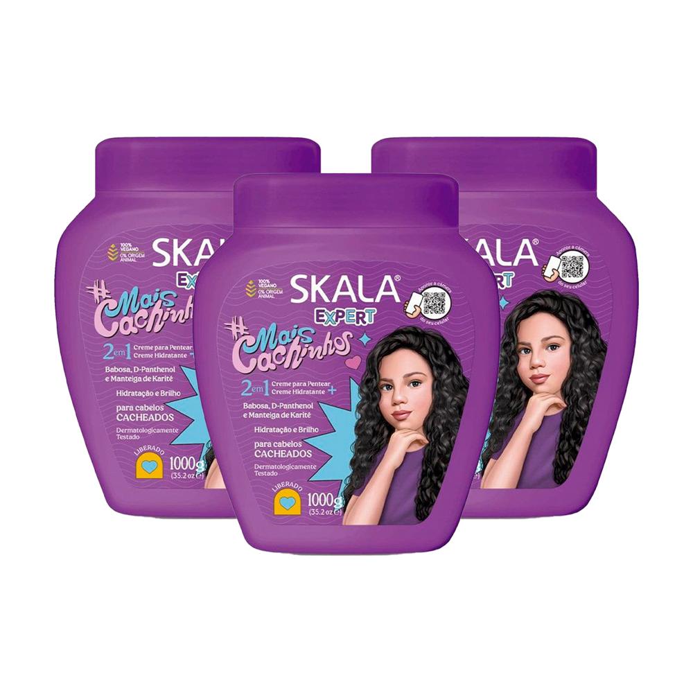 Crema Tratamiento Capilar Mais Cachinhos Skala 1000G 3 Unid
